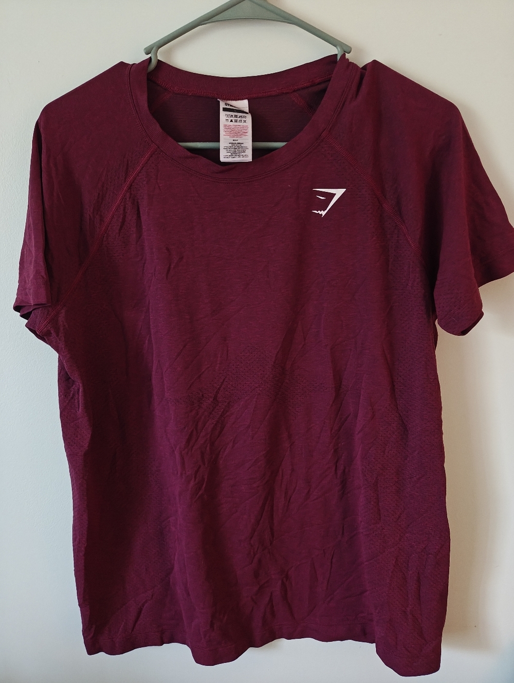 Gymshark Burgundy Short Sleeve Training Tee